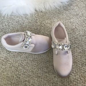 Zara Rhinestone Slip On Sneakers